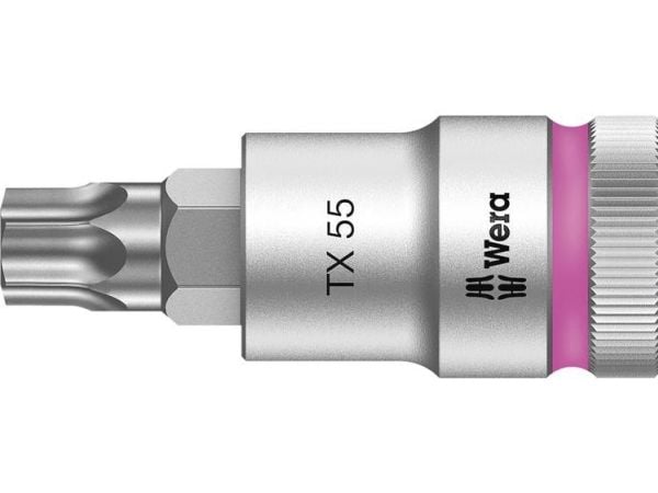 Wera 05003837001, Stikkontakt, 1/2", 1 hoder, T55, Kromvanadiumstål, Kromfarget