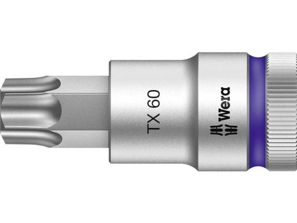 Wera 05003838001, Stikkontakt, 1/2", 1 hoder, T60, Kromvanadiumstål, Kromfarget