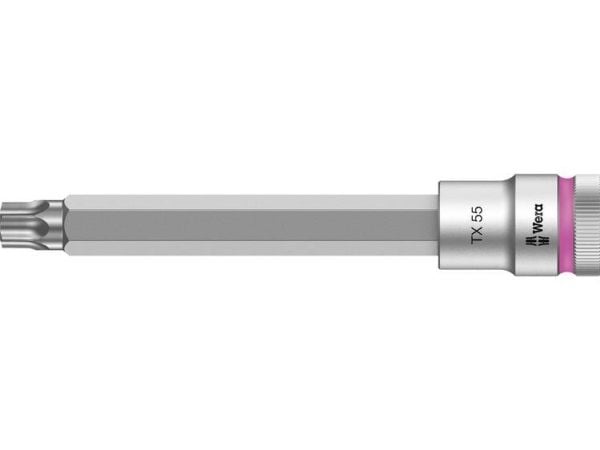 Wera 05003857001, Stikkontakt, 1/2", 1 hoder, T55, Kromvanadiumstål, Kromfarget