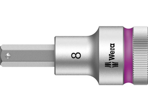 Wera 05003824001, Stikkontakt, 1/2", Metrisk, 1 hoder, 8 mm, Kromvanadiumstål