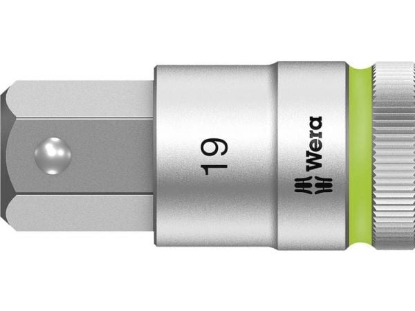 Wera 05003829001, Stikkontakt, 1/2", Metrisk, 1 hoder, 19 mm, Kromvanadiumstål