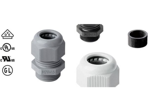 Jacob 50.632 Pa7001 Cable Gland With Strain Relief M32 Polyamide Silver