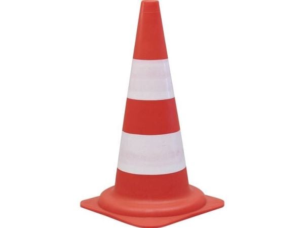 Afmærkningskegle Viso, 49 cm, rød/hvid, klasse 1