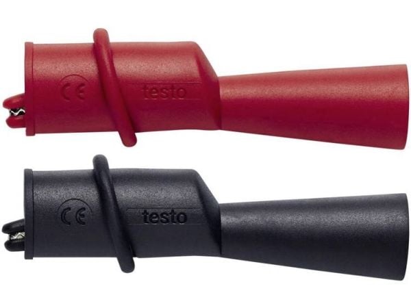 testo 0590 0009 Alligaattorileukasarja Ruuvit CAT III 1000 V, CAT IV 600 V Musta, punainen