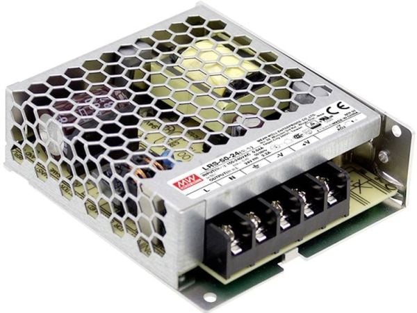 MEAN WELL LRS-50-3.3, 50 W, 85 - 264 V, 10 A, Metallinen, RoHS, 82 mm