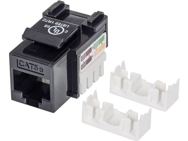 Intellinet 210416, Flad, Sort, RJ-45, Hunstik, 22/26, Cat5e