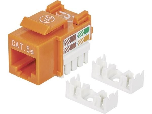 Intellinet 210577, Tasainen, Oranssi, RJ-45, Naaras, 22/26, Cat5e