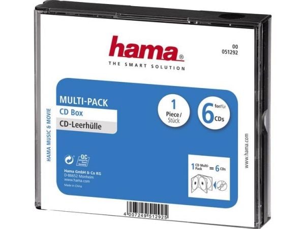 Hama CD Multipack - CD-cover - kapasitet: 6 CD - svart, gjennomsiktig