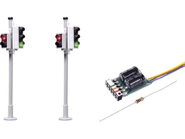 Viessmann Modelltechnik 5095 H0 sett med 2 stk. trafikklys inkl. gangtrafikklys ferdigkomponent