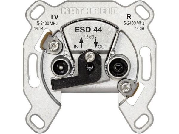 KATHREIN ESD 44 - TV/Satelliitti/Radio-antennipistokemekanismi - IEC ( naaras ), IEC ( uros ) - 1 TV-pistorasia, 1 radiopistorasia