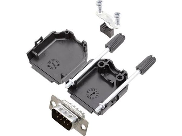 encitech DPPK09-BK-DBP-K 6355-0001-01 D-SUB pinnelistesett 180°, poler: 9, lodding, 1 sett