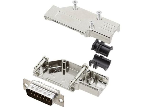 encitech DCMR-FK-15-DBP-K 6355-0065-02 D-SUB pinnelistesett 90° Antall poler: 15 loddeører 1 sett