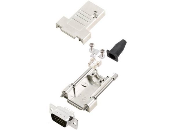 encitech DTSL09-T-JSRG+HDP15-K 6355-0041-01 D-SUB stiftlistesett 180° poltall: 15 loddekop 1 sett
