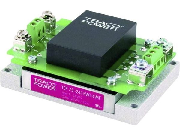 TracoPower TEP 75-7215WI-CMF DC/DC-muuntomoduuli 110 V/DC 24 V/DC 3200 mA 75 W Lähtöjen määrä: 1 x