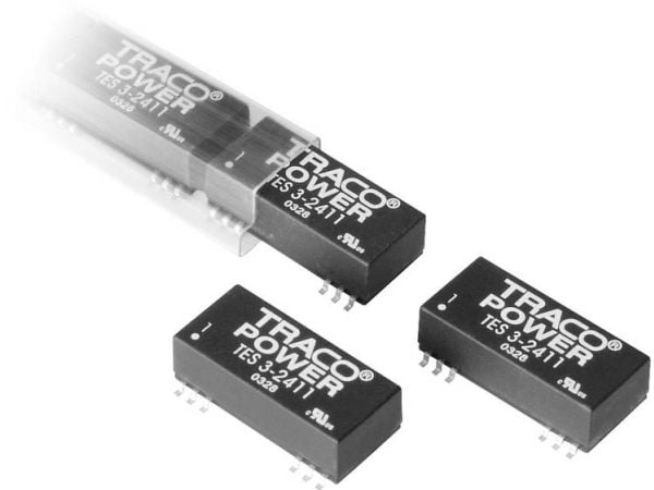 TracoPower TES 3-2412 DC/DC-muunnin, SMD 24 V/DC 12 V/DC 250 mA 3 W Lähtöjen lukumäärä: 1 x