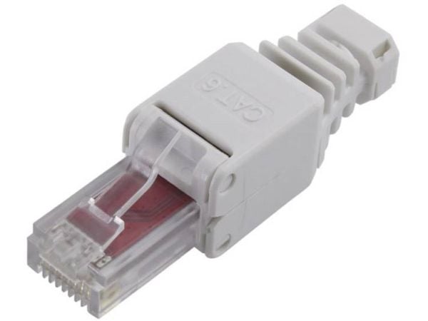 TRU COMPONENTS Modulbøsning 1515263 Stik, lige Pol-tal (RJ) 8 Grå 1 stk