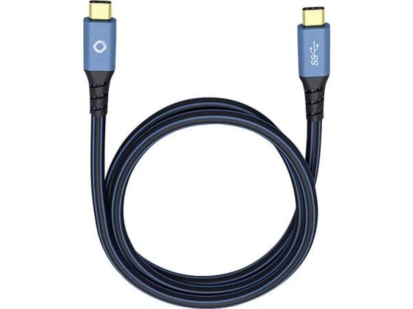 OEHLBACH D1C9351, 1 m, USB C, USB C, USB4 Gen 2x2, 20 Gbit/sek, Blå