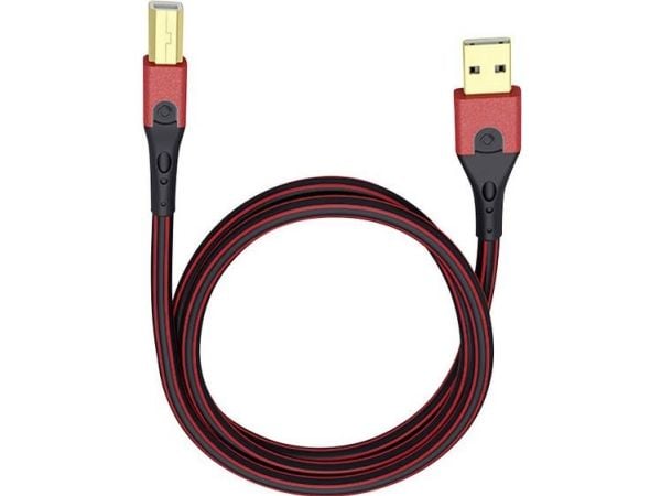 OEHLBACH 9425, 7,5 m, USB B, USB A, USB 2.0, Musta, Punainen