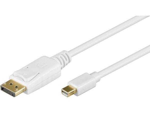 Goobay 1m DisplayPort Cable, 1 m, DisplayPort, Mini DisplayPort, Hankjønn, Hankjønn, Hvit