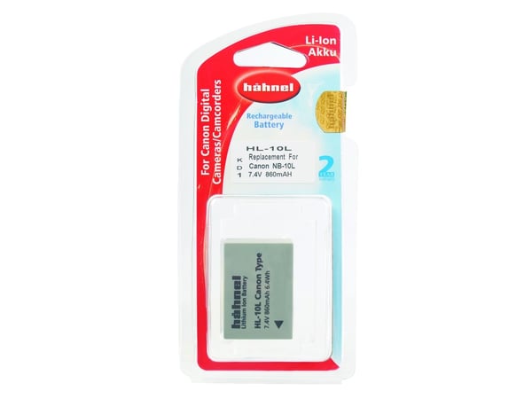 Hähnel Fototechnik HL-10L kamerabatteribytte originalbatteri NB-10L 7,4 V 860 mAh