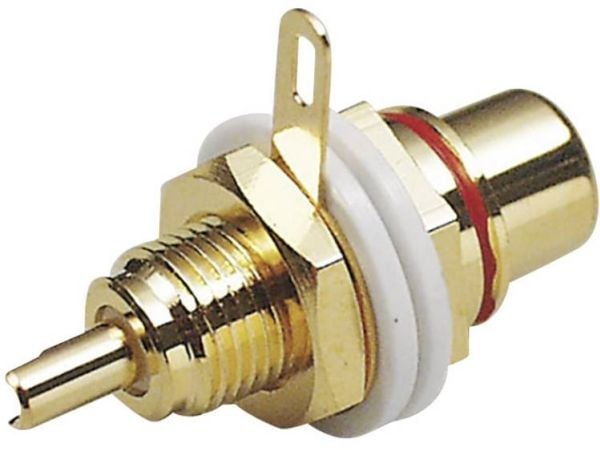 BKL Electronic 0101142 Cinch-kontakt - tilkobling/innbygging, pol: 2 rød (1 stk)