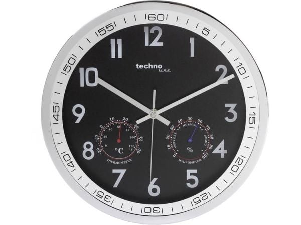 Techno Line WT 7981 kvarts veggur 30 cm x 50 mm krom