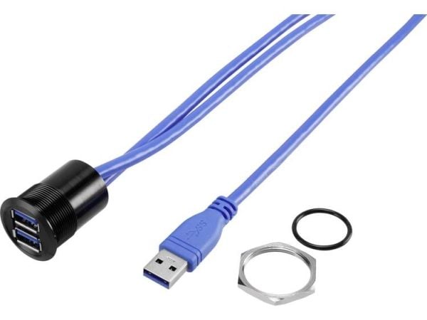 USB A naarasliitin 3.0 USB-22-BK 2x USB 3.0 liitin A - 2x USB 3.0 liitin A 92007P90 TRU COMPONENTS Sisältö: 1 kpl