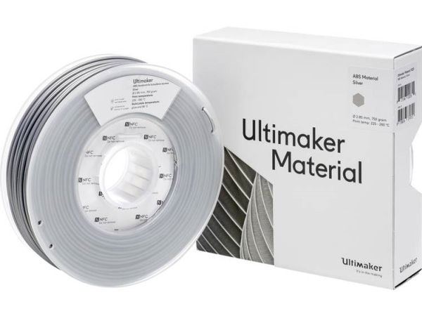 UltiMaker ABS - M2560 Silver 750 - 206127 ABS-filament 2,85 mm 750 g sølv (1 stk)