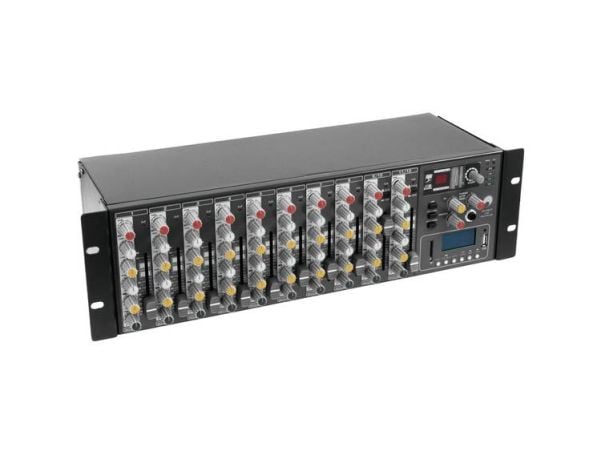 Omnitronic RM-1422FX, 12 kanaler, Rack-montering, 50 W, Sort