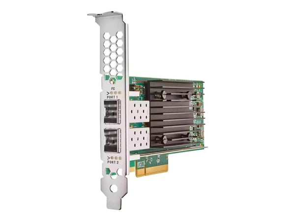 HPE StoreFabric SN1610Q Dual Port - Vertbussadapter - PCIe 4.0 x8 lav profil - 32Gb Fibre Channel x 2 - for ProLiant DL325 Gen10, DL345 Gen10, DX36...