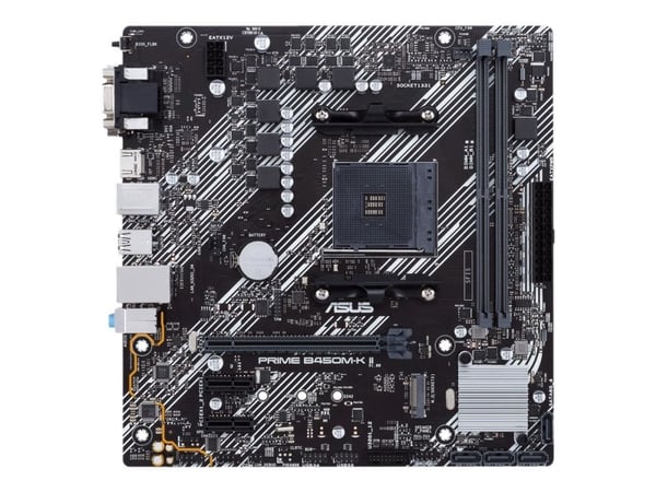 ASUS PRIME B450M-K II - Hovedkort - micro ATX - Socket AM4 - AMD B450 Chipset - USB 3.2 Gen 1 - Gigabit LAN - innbygd grafikk (CPU kreves) - HD-lyd...