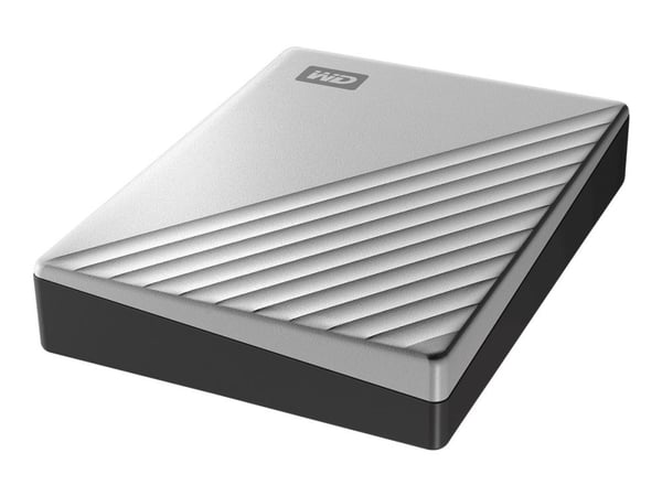 WD My Passport Ultra for Mac WDBPMV0050BSL - Harddisk - kryptert - 5 TB - ekstern (bærbar) - USB 3.1 (USB-C kontakt) - 256-bit AES - sølv