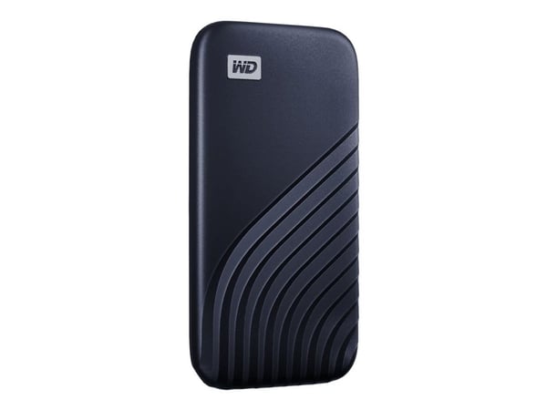 WD My Passport SSD WDBAGF0010BBL - SSD - kryptert - 1 TB - ekstern (bærbar) - USB 3.2 Gen 2 (USB-C-kontakt) - 256-bit AES - midnattsblå