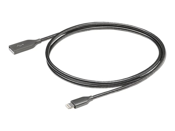 eSTUFF - Lynkabel - Lightning hann til USB hann - 50 cm - grå, stål