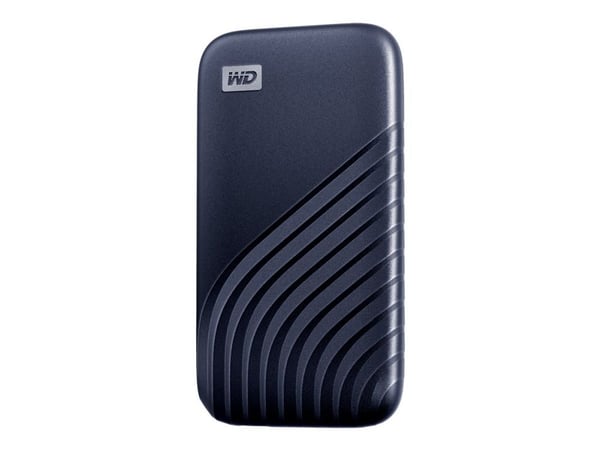 WD My Passport SSD WDBAGF0010BBL - SSD - kryptert - 1 TB - ekstern (bærbar) - USB 3.2 Gen 2 (USB-C-kontakt) - 256-bit AES - midnattsblå