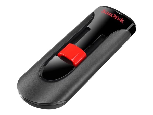 SanDisk Cruzer Glide - USB-flashstasjon - 32 GB - USB 2.0 - svart, rød