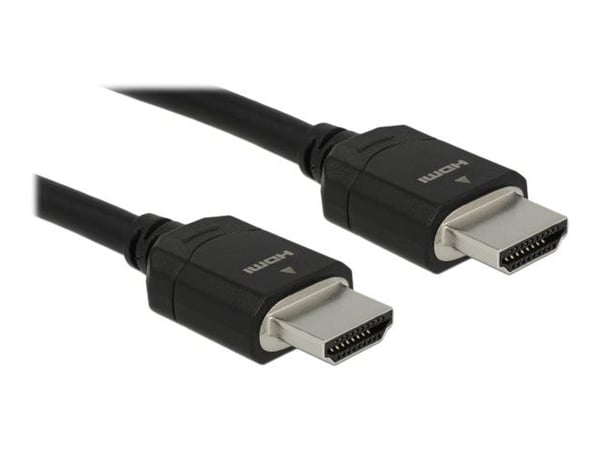 Delock - Ultra High Speed - HDMI-kabel - HDMI hann til HDMI hann - 2 m - trippel beskyttelse - svart - støtte for Dolby DTS-HD Master Audio, støtte...