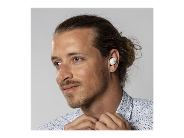 JLab Audio Go Air - True wireless-hodetelefoner med mikrofon - i øret - Bluetooth - grå, hvit