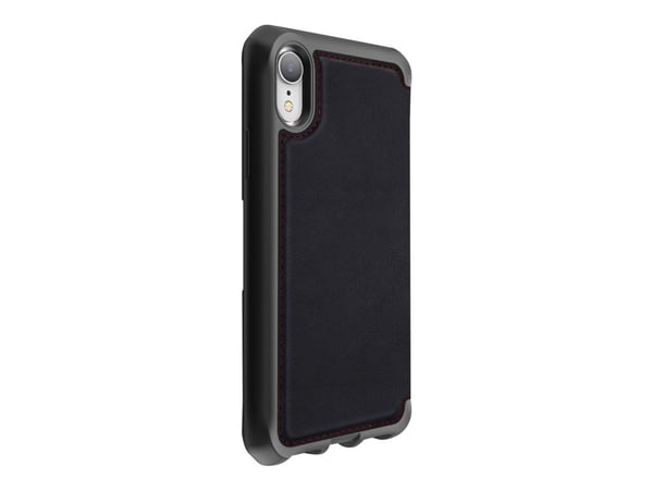 ITSKINS HYBRID // FOLIO - Lommebok for mobiltelefon - helnarvet lær - svart, rød - for Apple iPhone XR