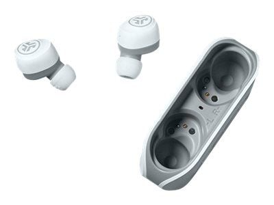 JLab Audio Go Air - True wireless-hodetelefoner med mikrofon - i øret - Bluetooth - grå, hvit