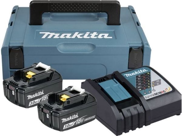 Makita DC18RC - Batterilader + batteri 2 x - Li-Ion - 3 Ah - 54 Wh - 1 x batterier lader