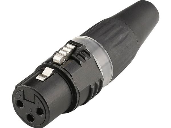 Hicon HI-X3CF-BLK XLR-liitin Liitin, suora napaluku: 3 Musta 1 kpl