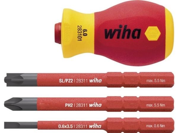 Wiha SoftFinish electric slimVario VDE Vaihdettava kahva Kahvan halkaisija: 34 mm Sopii: Wiha Torque, Wiha slimBit