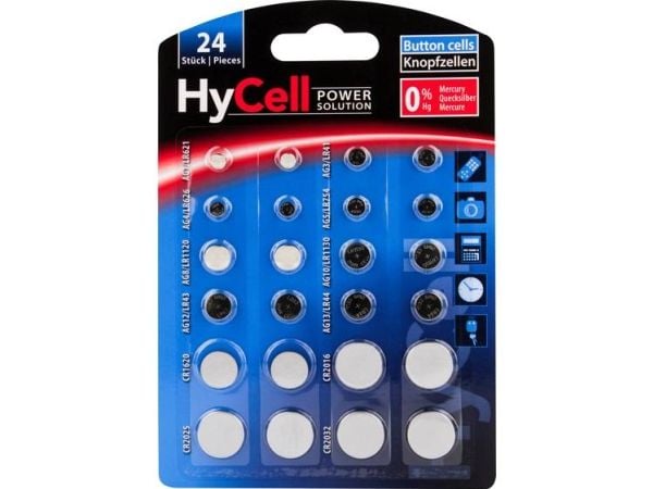 HyCell knappcellsats 24 st