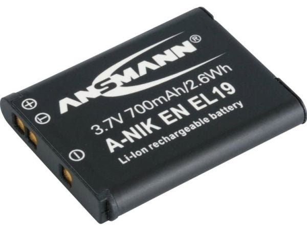 ANSMANN A-Nik EN EL 19 - Batteri - Li-Ion - 700 mAh - för Nikon Coolpix A100, A300, S2900, S32, S33, S3700, S5300, S6800, S6900, S7000, W100, W150