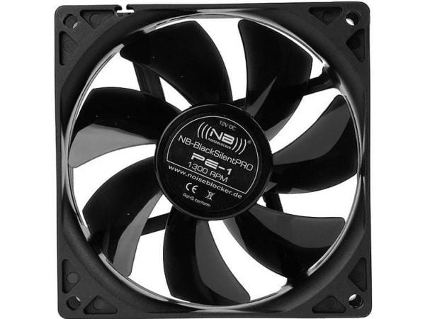 Noiseblocker BlackSilentPro PE-1, Vifte, 9,2 cm, 1300 RPM, 14 dB, 42 m³/t, Sort