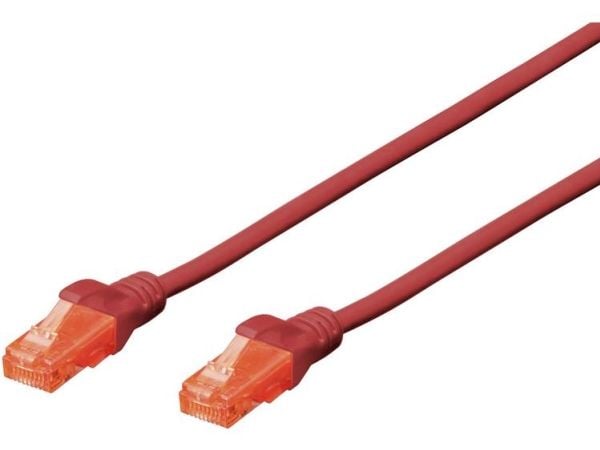 DIGITUS Professional - Patchkabel - RJ-45 (han) til RJ-45 (han) - 25 cm - UTP - CAT 6 - booted, halogenfri, knastfri - rød