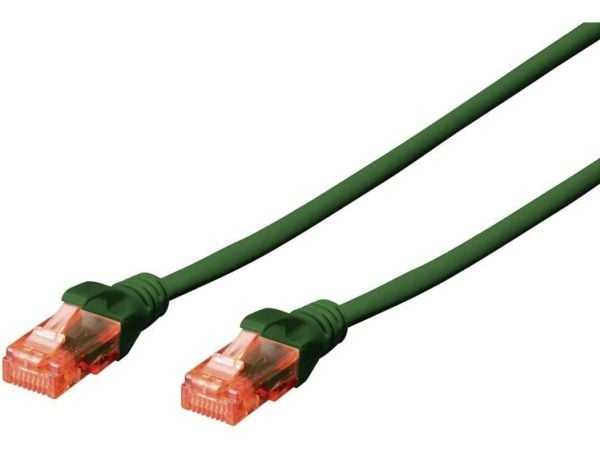 DIGITUS Professional - Koblingskabel - RJ-45 (hann) til RJ-45 (hann) - 25 cm - UTP - CAT 6 - med støvel, halogenfri, uten hindringer - grønn