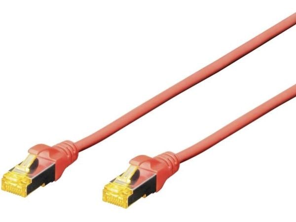 DIGITUS Professional - Patchkabel - RJ-45 (han) til RJ-45 (han) - 25 cm - SFTP - CAT 6a - booted, halogenfri, knastfri - rød