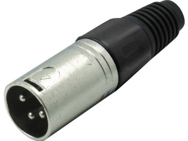 Kash 55002-S XLR-kontakt, rett poltall: 3 svart (1 stk)